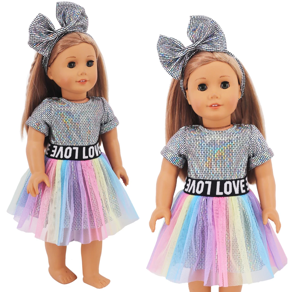 Kawaii Doll Dress Clothing Accessories For 43cm Born Baby Doll,18 Inch American Doll Girl's Toys,zapfs,Birthday Christmas Gift