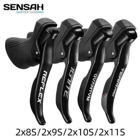 Senah ignição shifters de bicicleta estrada 2x8 2x9 2x10 velocidade alavanca do freio 16/18/20 velocidade desviador bicicleta para shimano sora tiagra claris