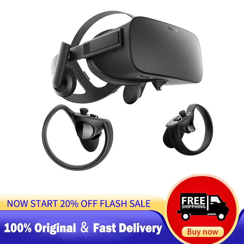 Virtual Reality Headset with Touch Controllers Pair (Left & Right) VR Motion for Meta Oculus Rift CV1