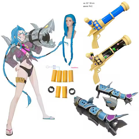 LoL Arcane Jinx Cosplay Arms Props BaoBao Vi Sister Cosplay Gun EVA And PVC Material Halloween party Cosplay Costume Accessories