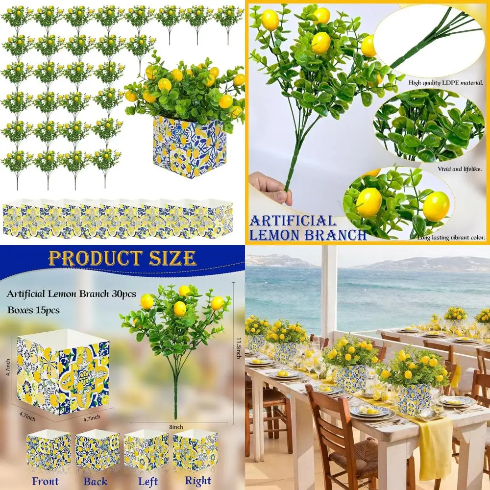 

Blue Tile Lemon Centerpiece for Mediterranean-Themed Weddings and Celebrations