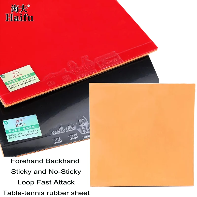 

Haifu Sticky and No-Sticky Table Tennis Rubber Pips-in ITTF Approved Loop Fast Attack Forehand Backhand Rug for Player Training