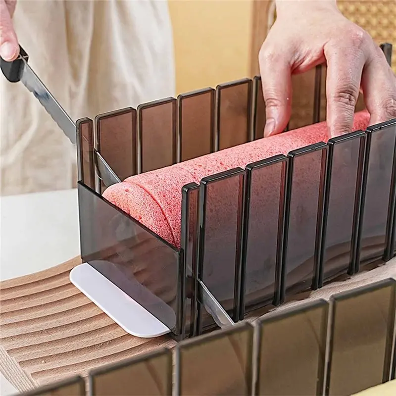 AC88-Swissroll Cutting Mold With Pad Slicer Bread Dessert Baking Tool Kitchen Dough Thickness Guide Pastry Cutter Cake Roll Cutt