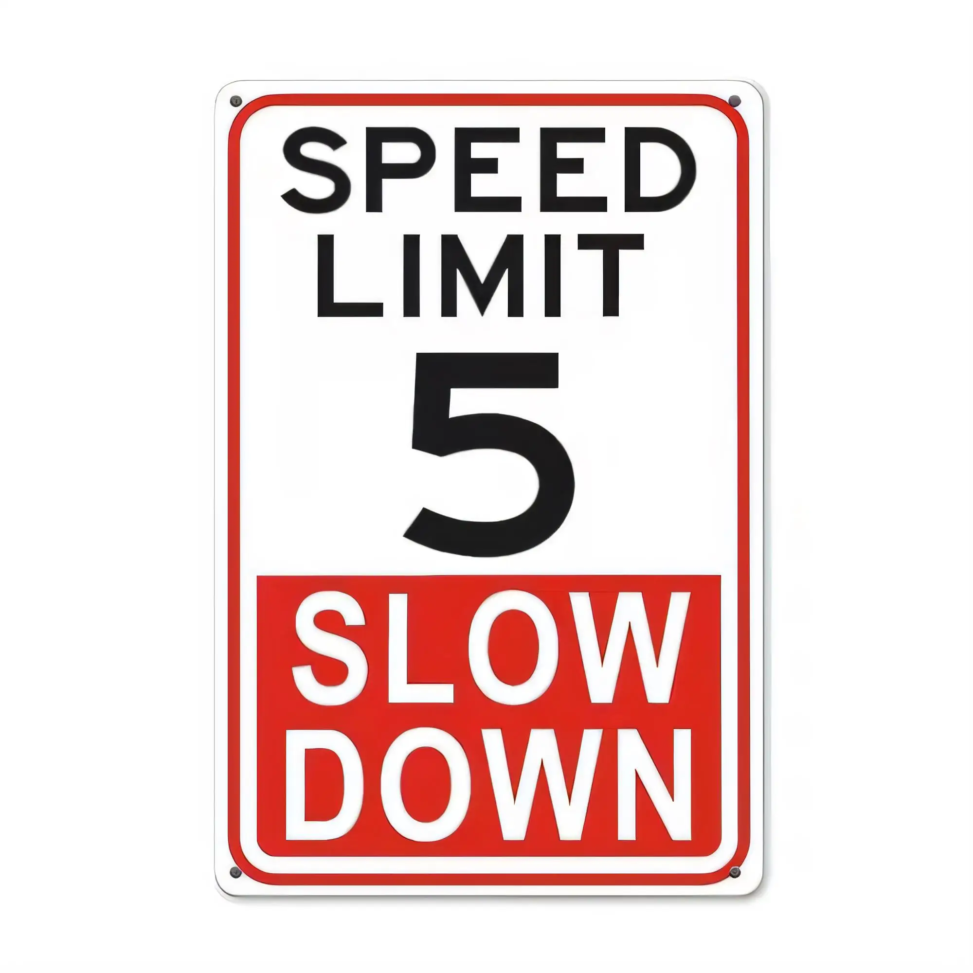SPEED LIMIT 5 SLOW DOWN Vintage Tin Sign for Garage Man Cave Wall Decor, Retro Metal Poster Plaque Warning Road Sign  , Outdoor