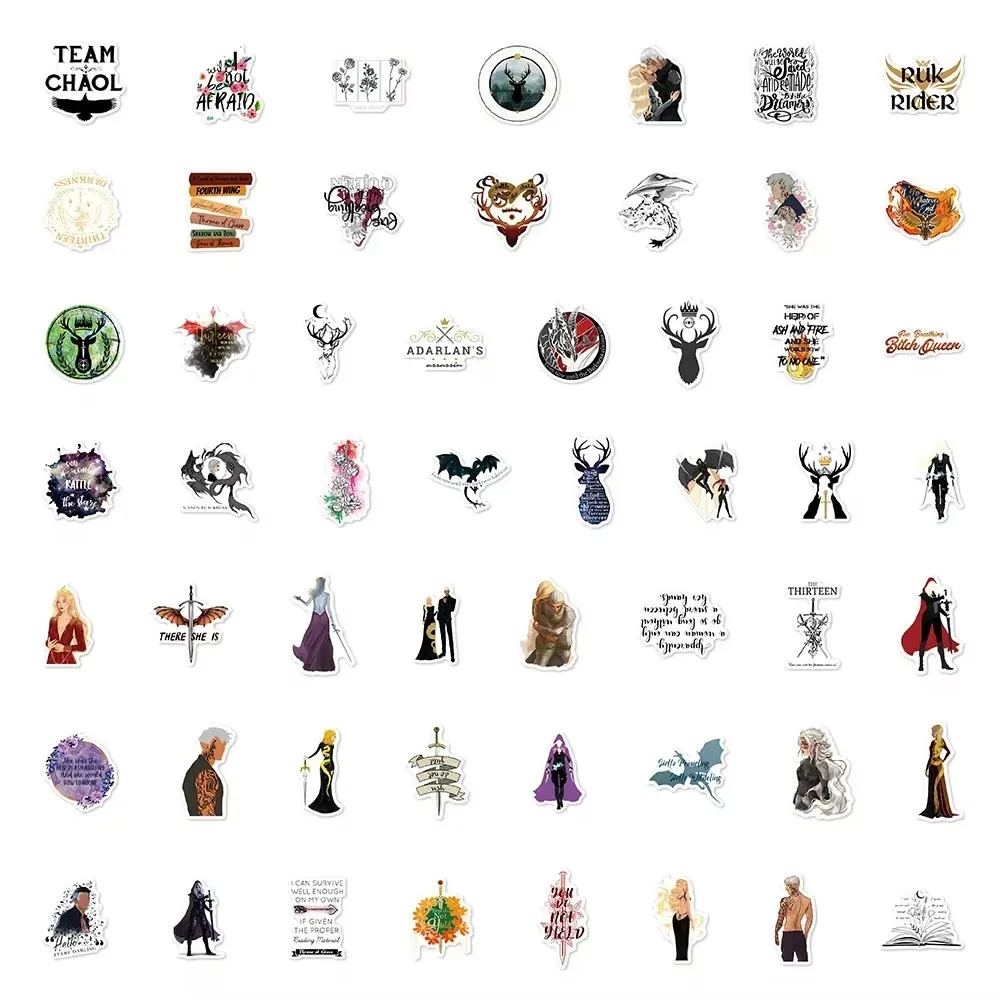 50 قطعة روايات الخيال عرش الزجاج ملصقات لطيف ملصق الأبواب الزجاجية النوافذ زجاجة ماء الجداول الكتابة على الجدران الكرتون DIY بها بنفسك لعبة أطفال