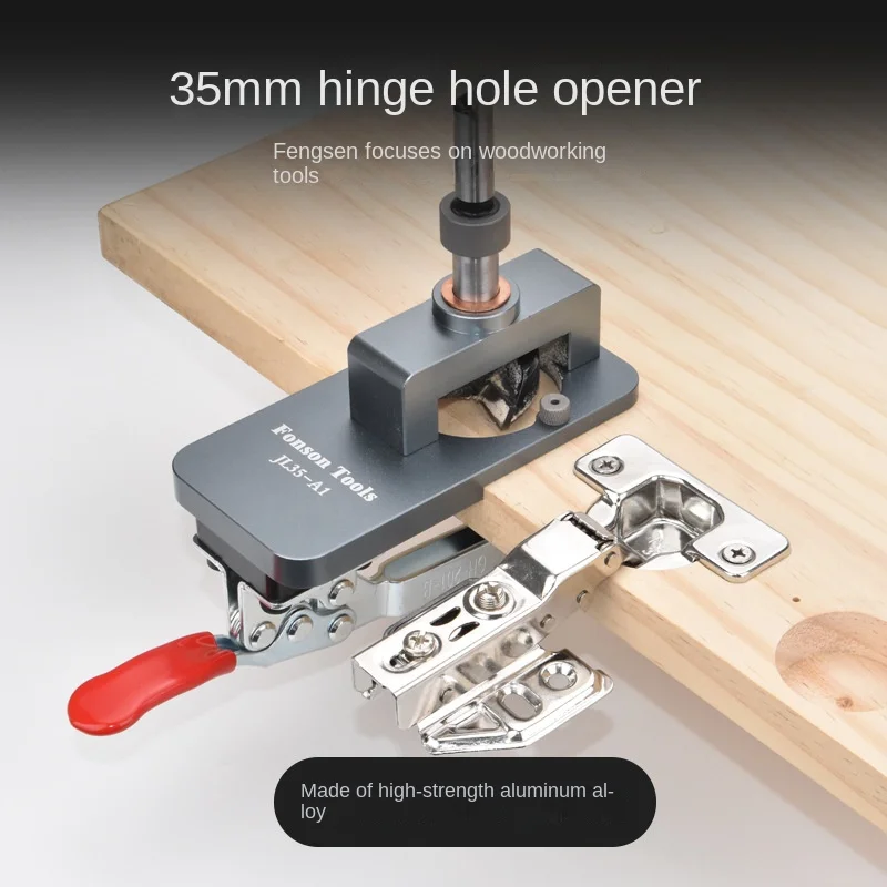 

Woodworking 35mm hinge hole opener, cabinet door panel hinge hole punching locator, hinge drilling installation auxiliary tool