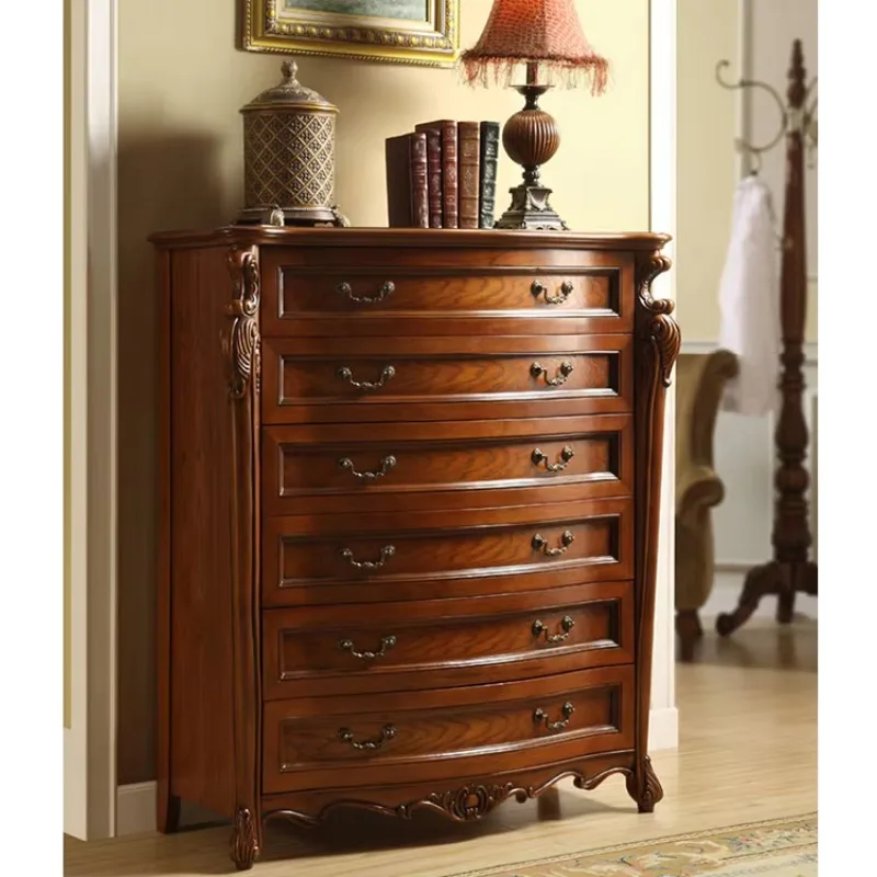 

Wooden 6-drawer cabinet, bedroom living room multi-drawer locker