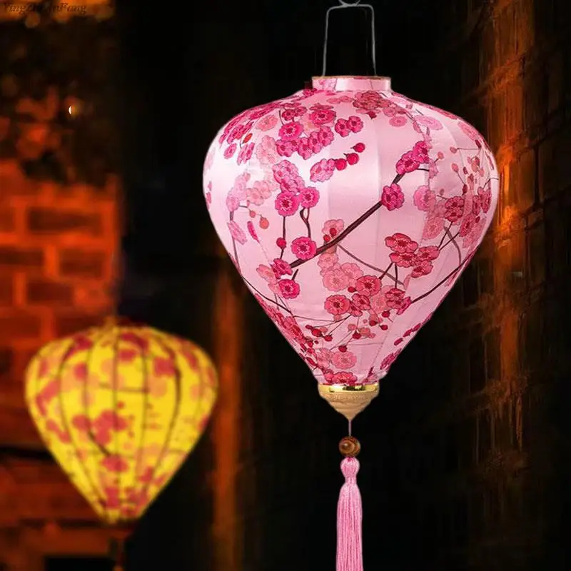 12/14 inch Chinese Ancient Style Silk Cloth Palace Lantern Retro Mid Autumn Wedding Festival Party Outdoor Decor Lanterns