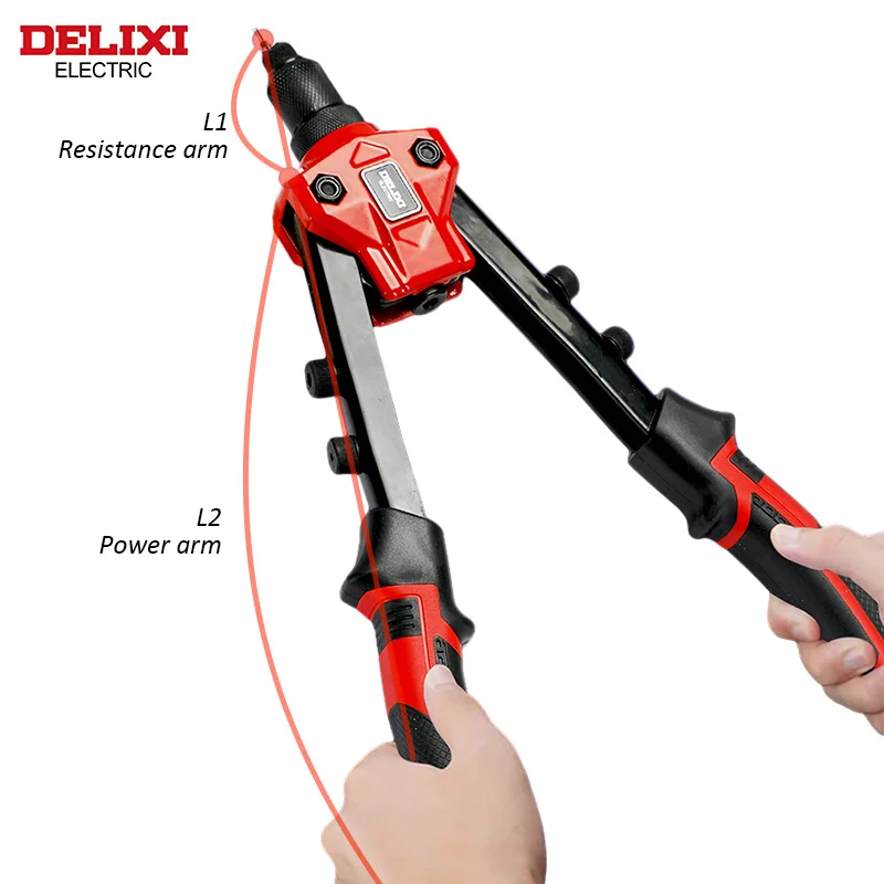 DELIXI-Manual Electric Rivet Gun, Professional Pull Gun, High Lever, mais Labor-Saving, Apertando Rebitagem de Metal SheetandPipe