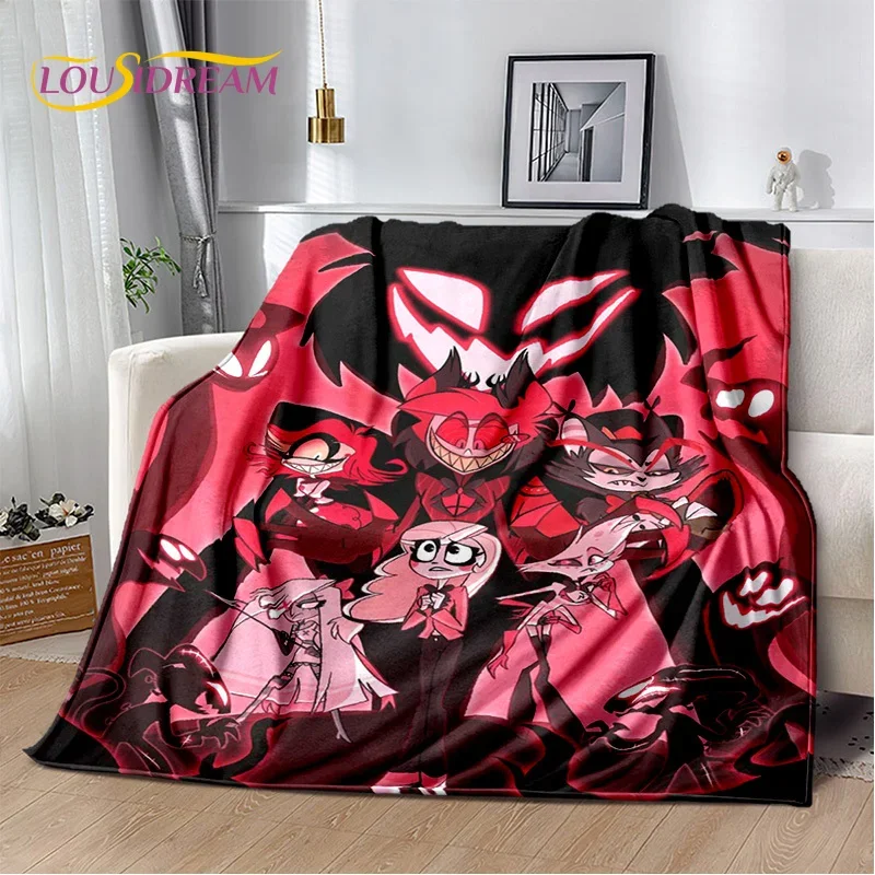 Cartoon H-Helluva Boss Blitzo H-Hazbin Hotel Soft Flannel Blanket for Bed Bedroom Sofa Picnic,Throw Blanket for Outdoors Leisure