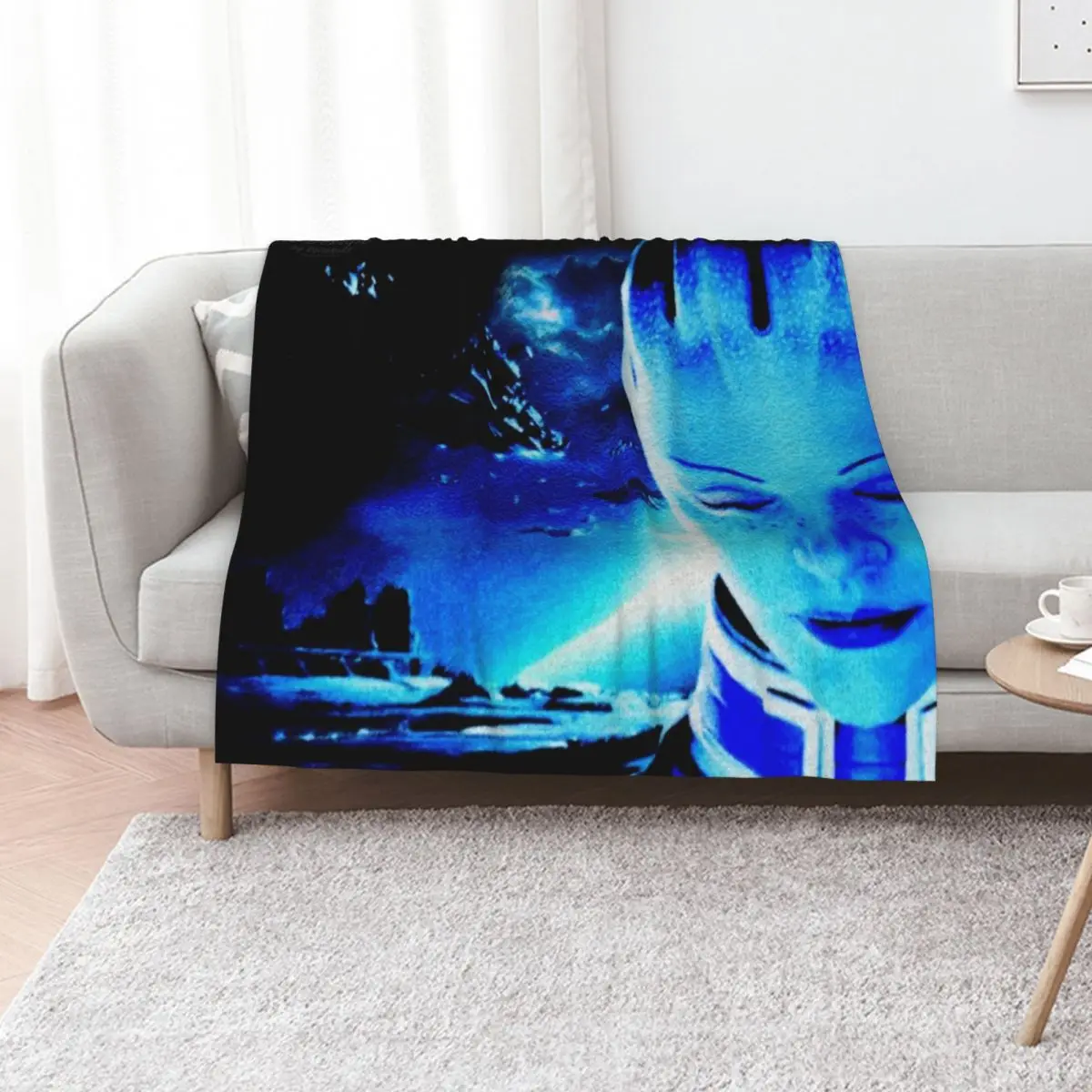 

Mass Effect: Liara T'Soni Digital Glass Painting Throw Blanket Heavy Hairys funny gift Bed covers Blankets