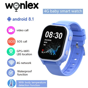 Wonlex Inteligentny zegarek dla dzieci 4G WIFI GPS tracker Anti Lost monitor temperatury ciała Połączenie wideo Inteligentny zegarek dla dziecka KT19PRO MAX