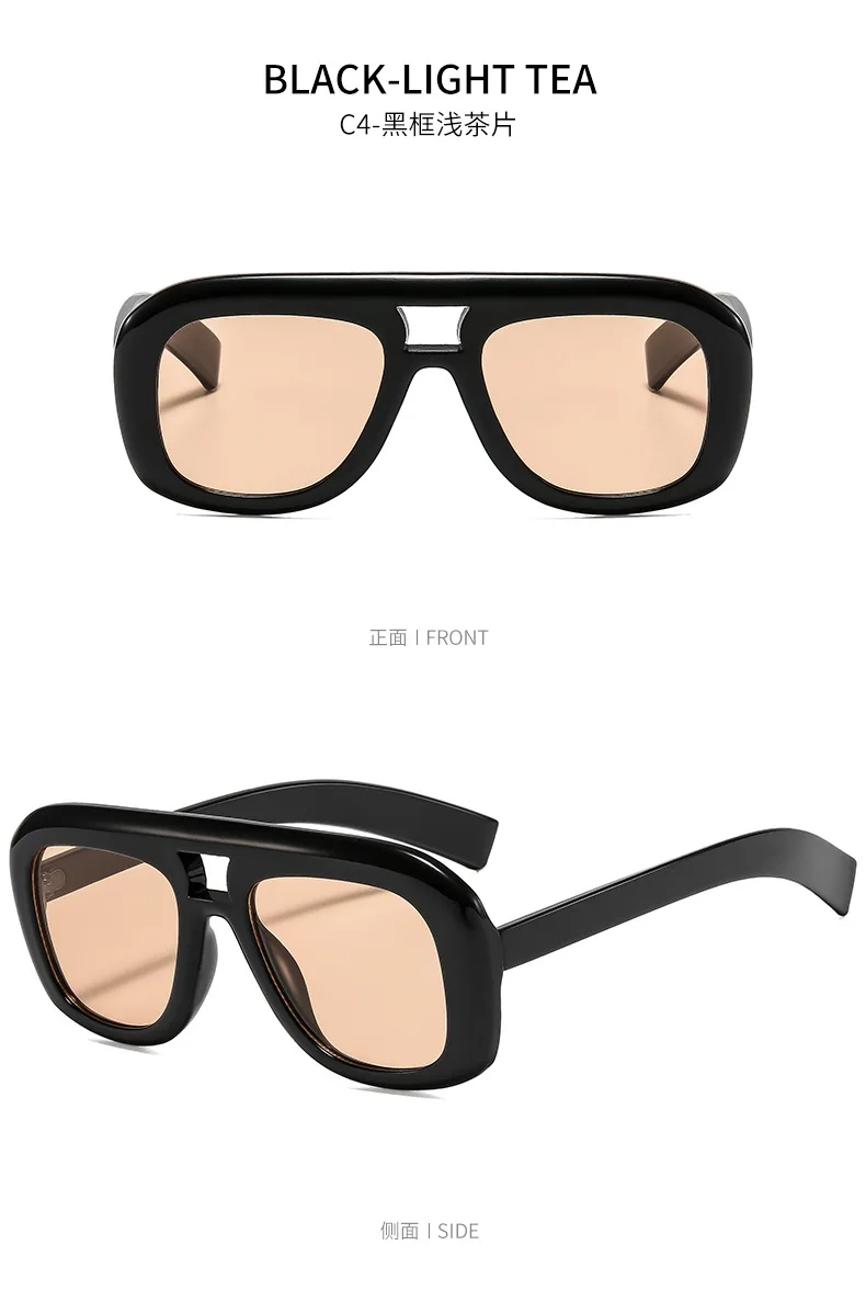 Vintage Quadratische Übergroße Sonnenbrille für Damen Neue Mode Braun Verlaufsgläser Damen Sexy Fahr- und Outdoor-Brillen UV400 – Detail 9