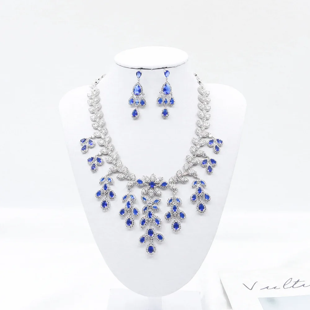 

Свадебный комплект украшений для фотостудии: ретро-колье и серьги с муассанитом в форме цветка, модный ювелирный набор, свадебные аксессуары, серьги