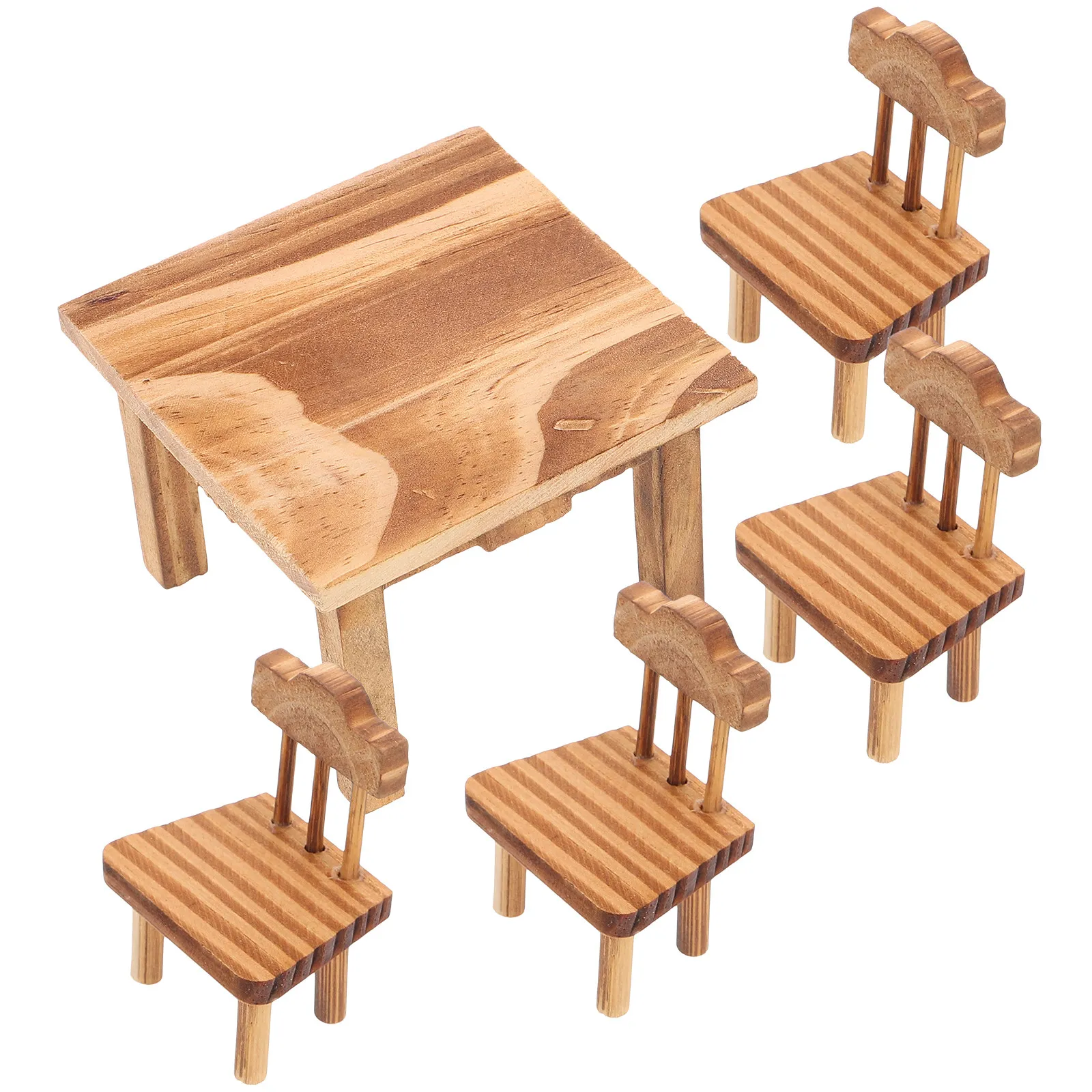 

Small Emulational Wooden Furniture Set Compact Mini Home Desk Room Furnishing Educational Decor Chinese Traditional Ornaments