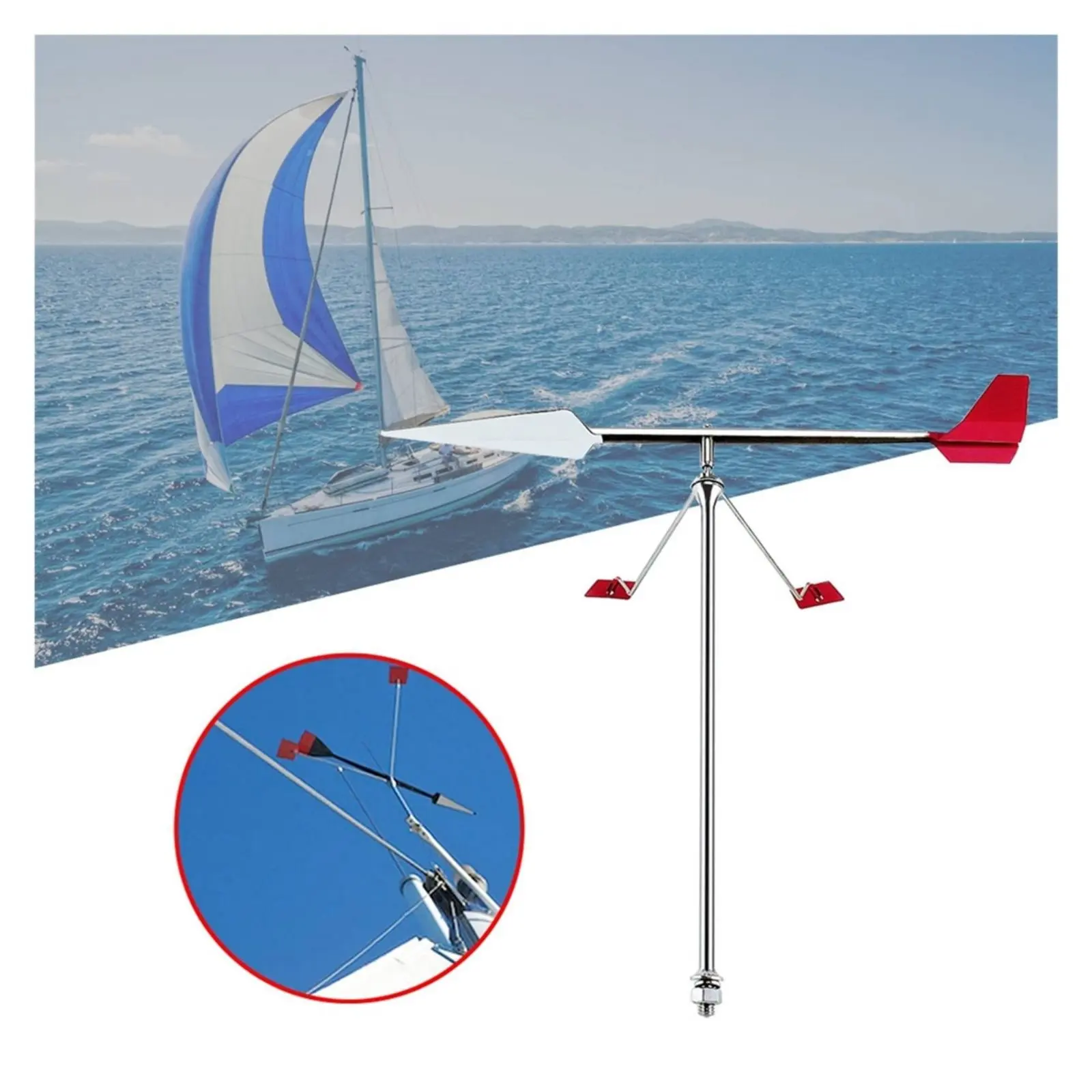 Yacht Wind Direction Gauge Marine Wind Direction Gauge Boating Equipment Highly Visible for Sailors