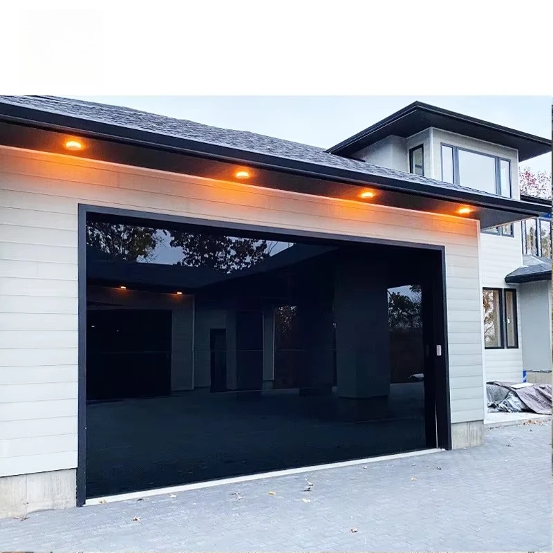 Modern Design Custom Size 8*7 10*10 Single Double Glazing Insulated Overhead Garage Door Finished Rolling Open