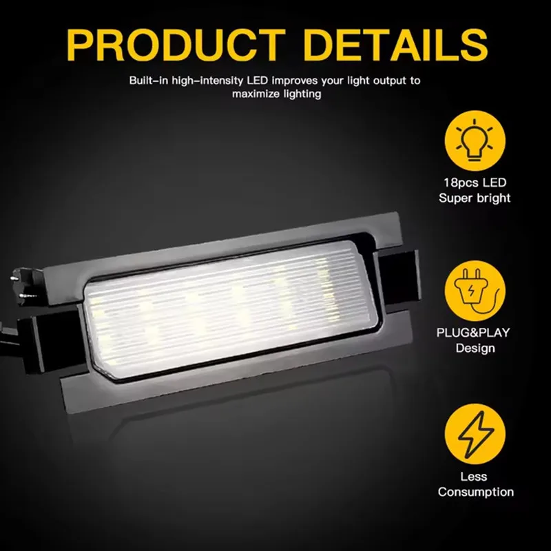 2pcs LED License Number Plate Light Lamp For Hyundai i30 Accent Elantra GT Hatchback 2013 2014 2015 2016 2017 Free Error