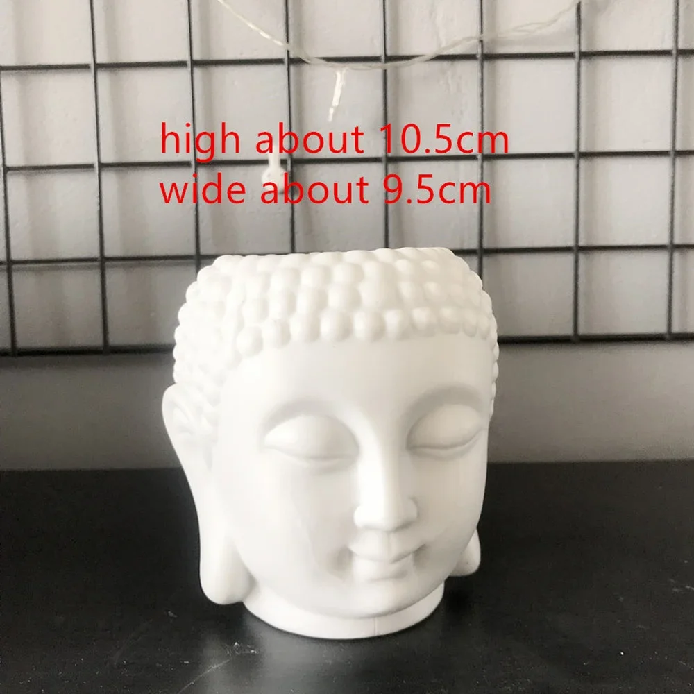 Concrete Flower Pot Buddha Head Mould DIY Chocolate Cake Baking Accessories Tools Clay Resin Candle Holder Silicone Mold