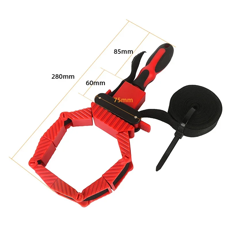 Clips para marco de cinturón de 4M, abrazadera multifunción Quick 35 ° -305 °   Abrazadera de banda ajustable, Clip poligonal, herramientas de carpintería de ángulo recto