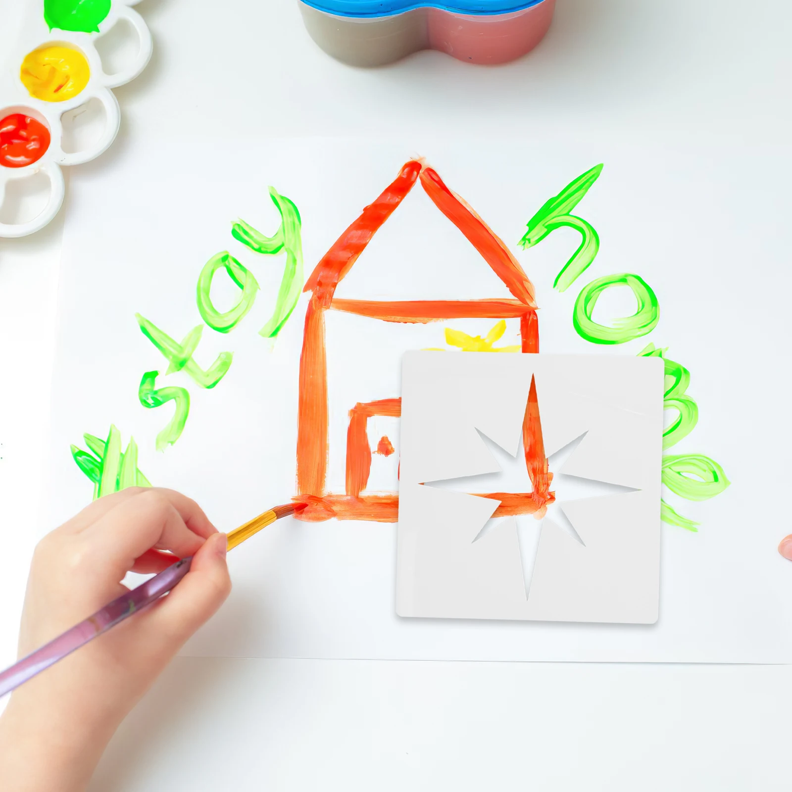 8 Stück Malvorlagen, wiederverwendbare Stern-Schablone für DIY-Kunsthandwerk, Wanddekoration, Holz, Stoff, Sprühmalerei, Zeichnungsprojekte