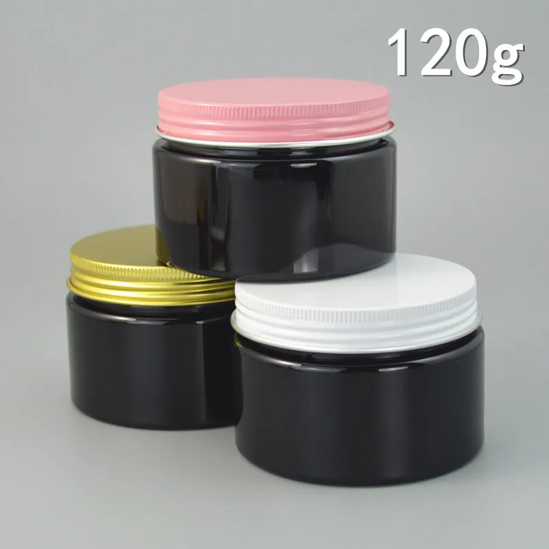 

120/150grams black PET Jar pot black white clear lid cream mask gel essence gel mlisturizer emulsion wax skin care packing