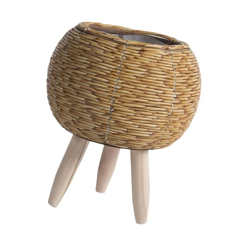 R1WA Flowers Pots Cover Storage Basket Plant Container Handwoven Basket Planter