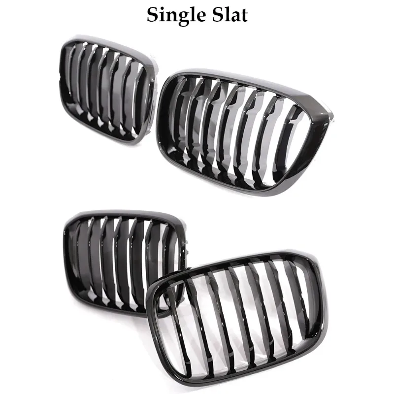 Car Front Kidney Replacement Glossy Black Single Double Grill Grille For BMW G01 X3 G02 X4 2018-2022 Front Grille Racing Grills