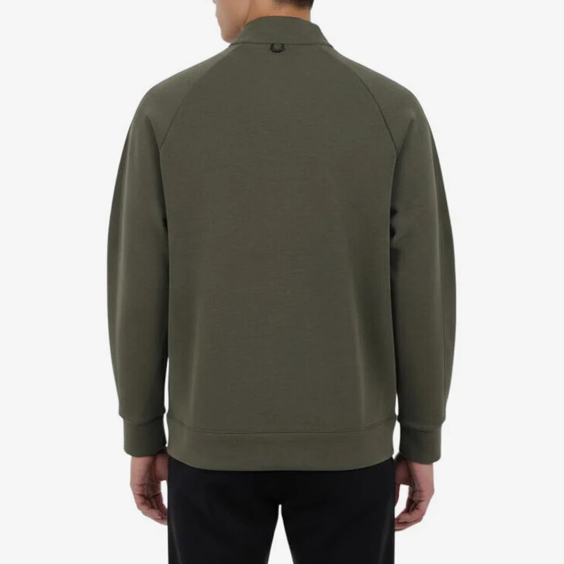Nike genuine new men's army green solid color stand up collar pullover casual hoodie HQ6954-325