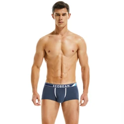 Nova marca seobean homens baixo aumento de algodão sexy boxer tronco cueca cinco cores