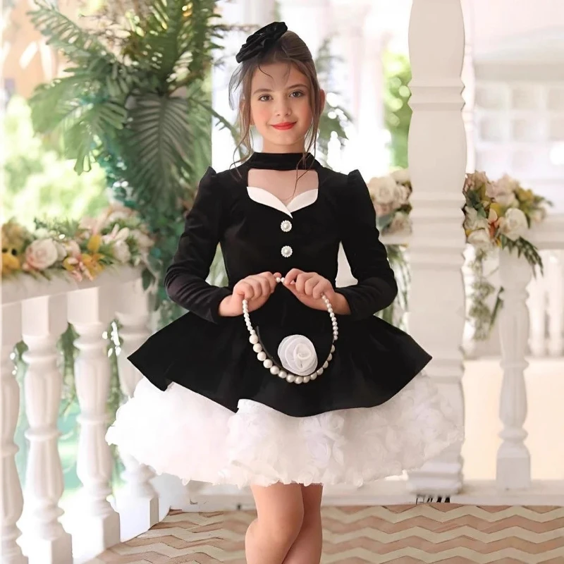 2026 Girls Princess Gown Dresses Children Puffy Skirt Birthday Dress Costume Formal Party Celebration Evening Eid Kids Clothing