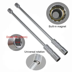 Flexible Glow Plug Tool 16/14mm Magnetic Spark Plug Socket Wrench 360 Degree Rotation Alloy Steel for Automobile Motorbike Mower