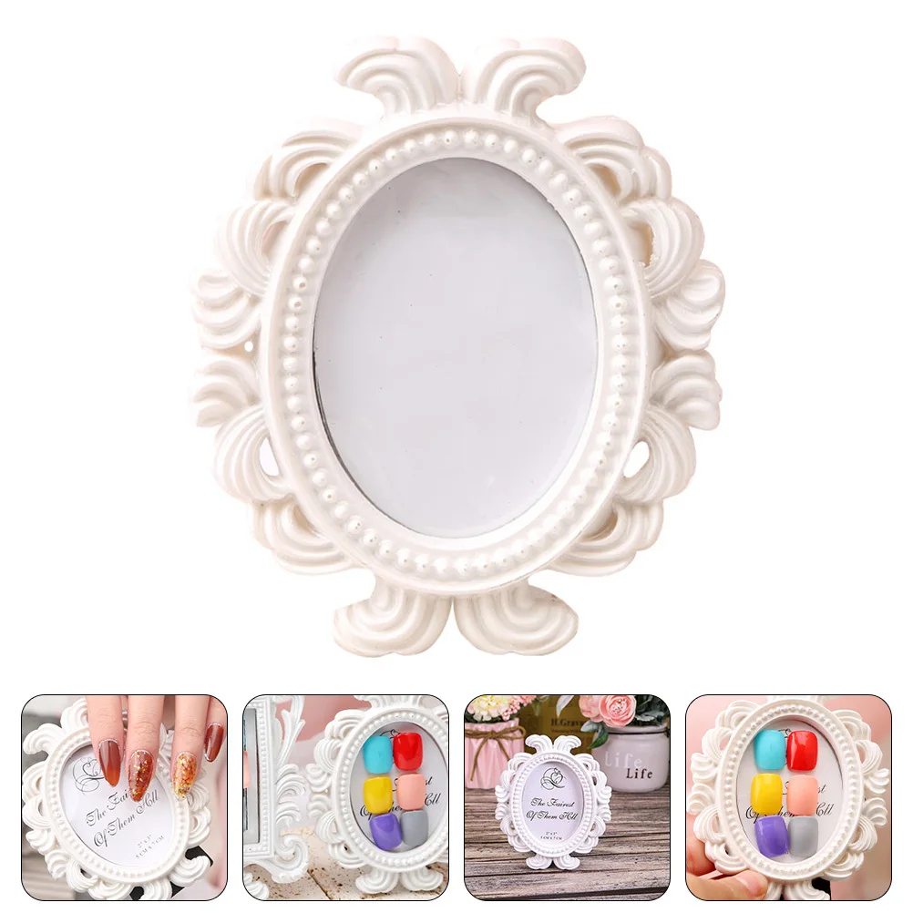 حاوية عرض فنية للأظافر بتصميم عتيق، حامل عينة مانيكير بتصميم أوروبي، منظم سطح المكتب المزخرف للاستخدام المنزلي في الصالونات