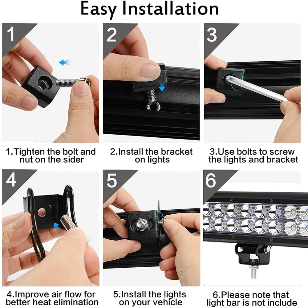 2PCS LED Light Bar Base Mounting Bracket Universal LED Light Bars Slide Mounting Bracket Side Bracket Kit for Offroad 4x4 Truck