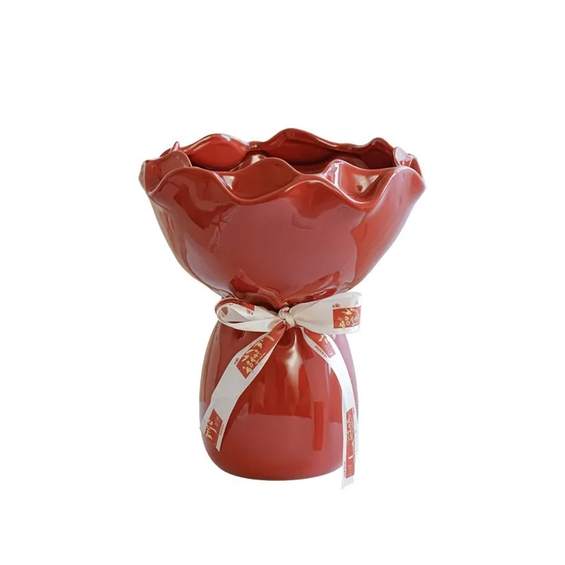 

ceramic small vase ornament wedding high-end decorative gift flower arrangement emotional stability vase festival
