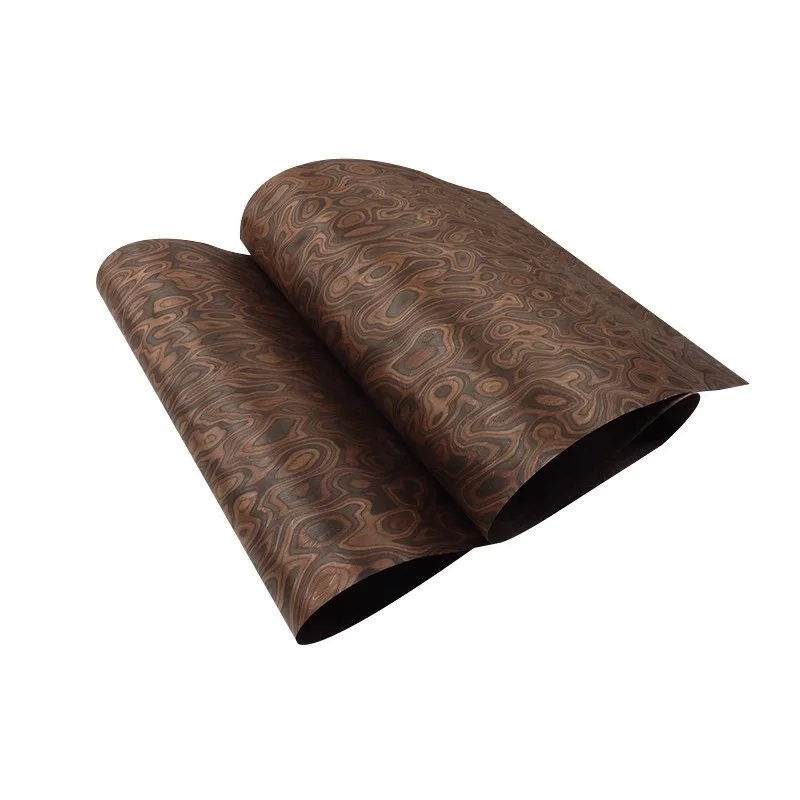 Paneles de chapa de madera para decoración de muebles, chapa artística para pared, guitarra de ébano, 58x250cm, T0.25mm