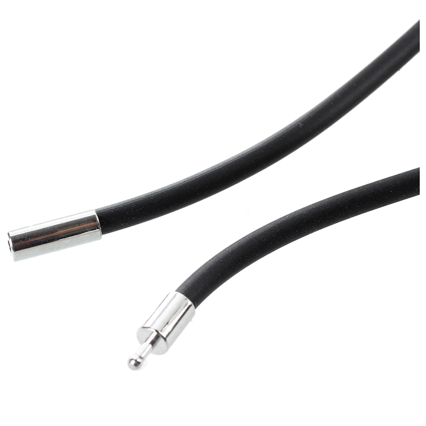 Y42A-2Pcs 25.5 Inch 3MM Rubber Neck Cord Necklace With Stainless Steel Closure - Black