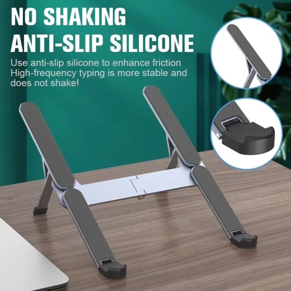Portable Aluminum Alloy Laptop Stand Lightweight Height Adjustment Tablet Stand Foldable Adjustable Angle Laptop Holder