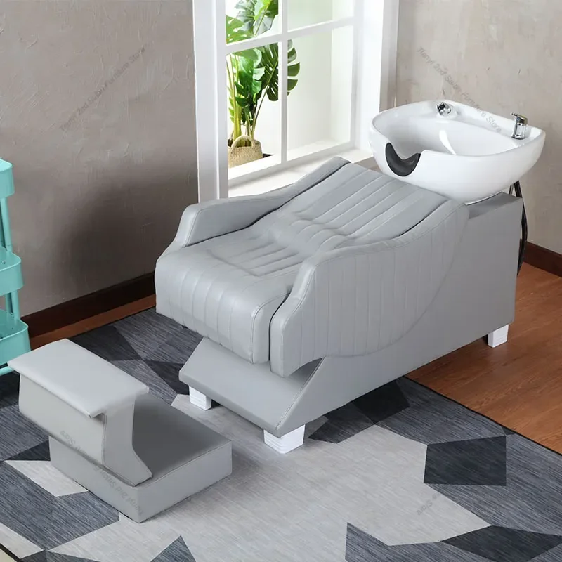 Barber Shop Comfort Ergonomics Shampoo Chair Ceramic Massage Shower Shampoo Bed Hair Salon Salon Furniture Silla Peluqueria FYSC