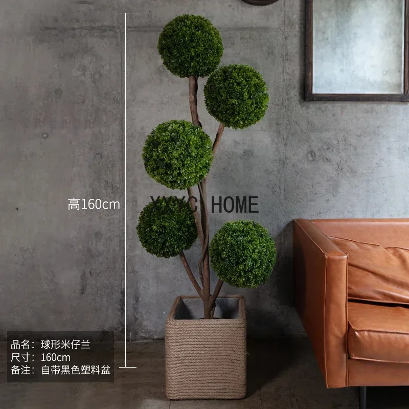 Artificial Plant Spherical Pot Indoor Living Room Floor Large Bonsai Decoration Decorative Tree Nordic