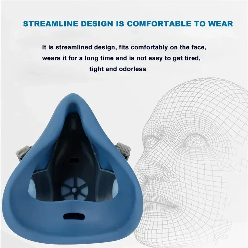 7502 하프 페이스 피스 실리콘 호흡기, 중간 크기, 페인팅 스프레이 페이스 가스 마스크, 5 개