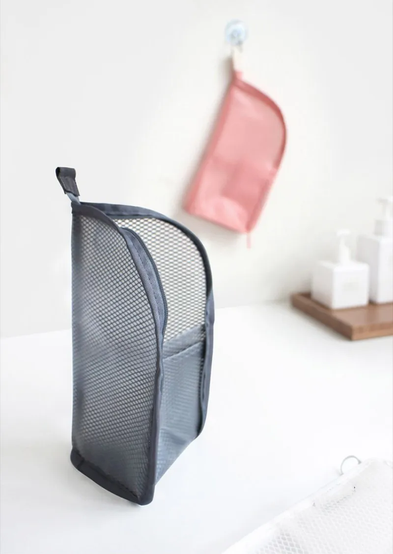 Homefish EVA Transparent Mesh Travel Toiletry Bag Portable Cosmetic Makeup Organizer Zipper Pouch for Ladies Daily Travel