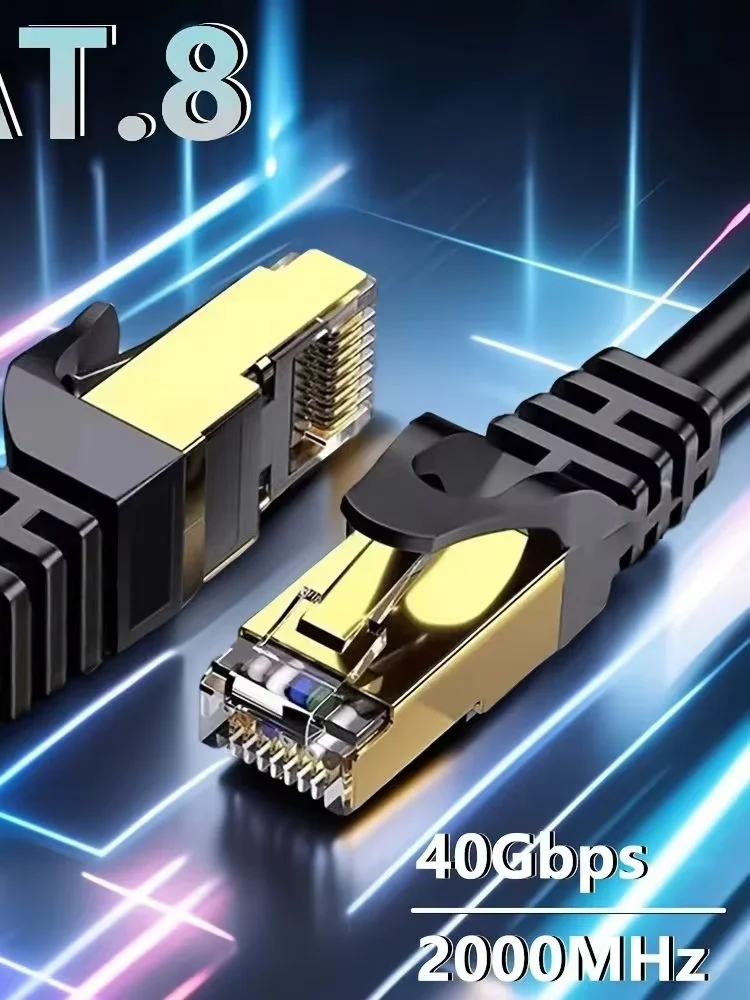 Kabel Ethernet CAT8 0.5/1/2/3/5/10/15/20/30M CAT8 40Gbps Szybki Kabel Sieciowy LAN do PC Modemu Laptopa PS 5 — zdjęcie produktu 7