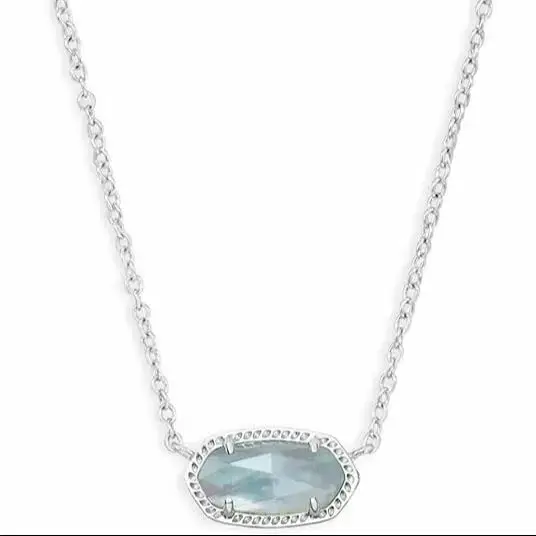 YEEVAA Geometric Light Blue Clear Glass Gemstone Pendant Necklace for Women, Fashion Jewelry, Unique Gifts