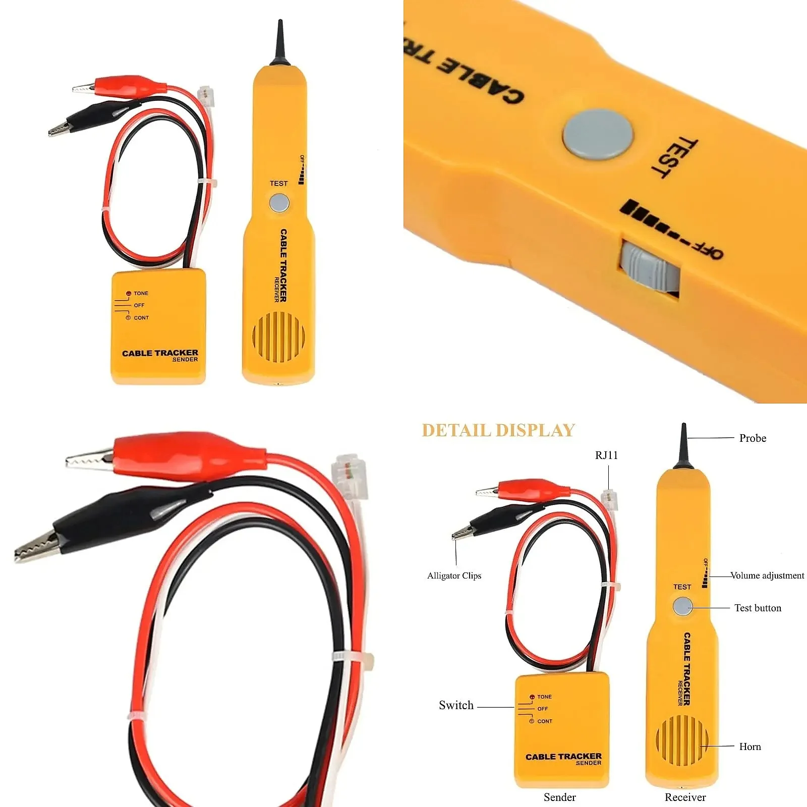 Cable Finder Tone Generator Probe Tracer Wire Tracker Cable Circuit Tester Wire Tracker Circuit Continuity Tester