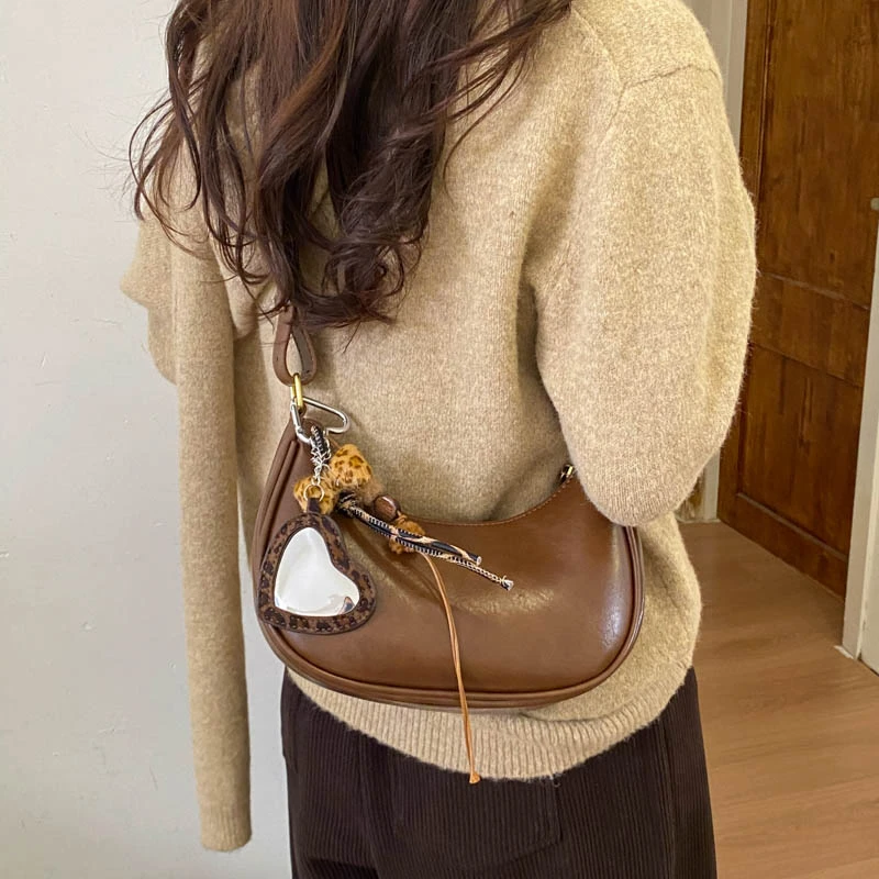 

Ретро-сумки через плечо из искусственной кожи на молнии, однотонные, большой вместимости, 2026, высококачественные, прочные, универсальные, для повседневного использования, для женщин