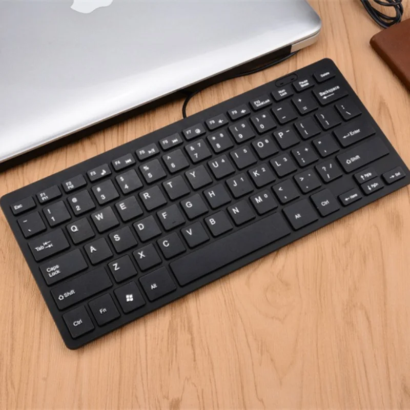 

Black Mini Wired Keyboards 78 Keys Universal Office Computer Keyboard USB Laptop Claviers Business Lightweight Small Keyboards