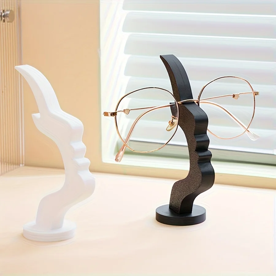 Minimalist Face Statue Eyewear Stand Set of 2 Modern Art Spectacle Display Holder Housewarming Gift for Men Women Desk Decor
