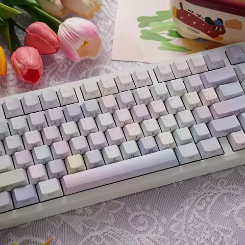 ISO German Keycaps QWERTZ PBT Cherry Dye-subbed Keycap Shine Through Side Letters Gradient Color For Mechanical Keyboard Custom