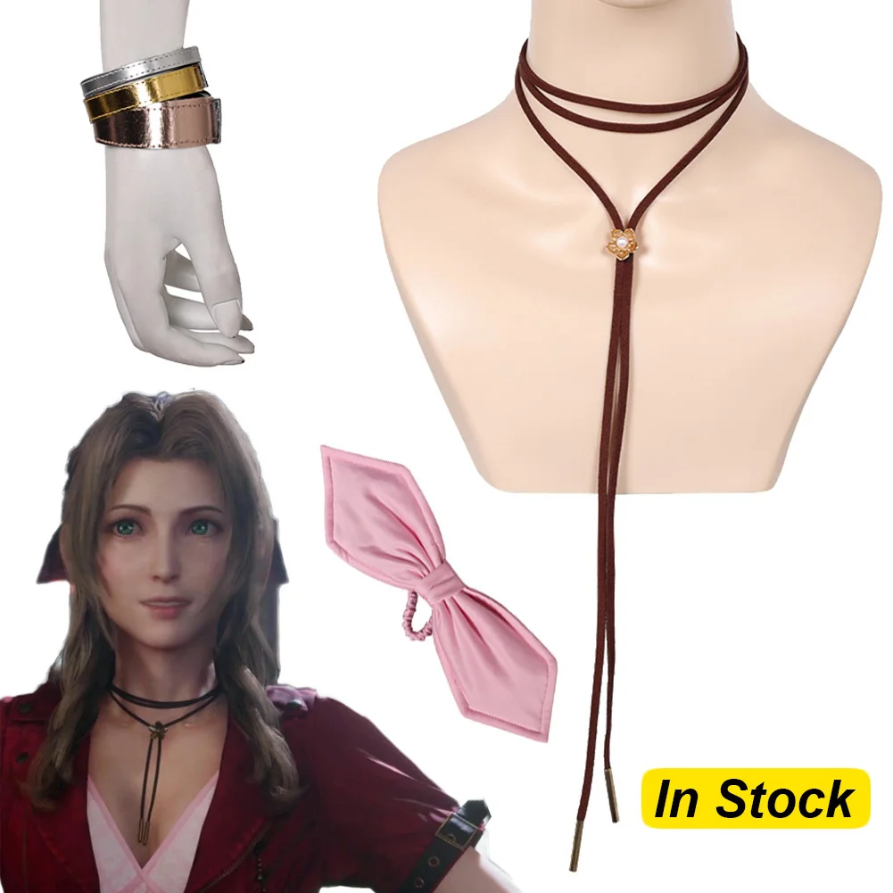 

Fantasia Aerith Cosplay Necklace Bowtie Game Fantasy Of Final Disguise Accessories Adult Women Halloween Carnival Party Props